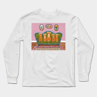 Spring Indoor Kitties With Flower Crowns Long Sleeve T-Shirt
